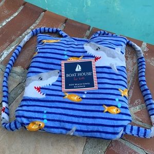 Boat House Kids’ beach towel and backpack set